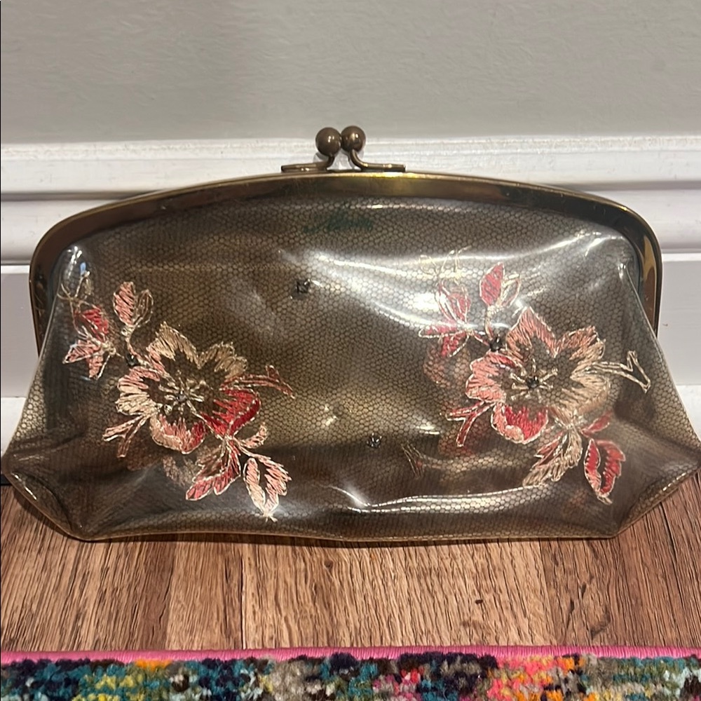 Vintage Maxim Plastic Embroidered Clutch Bag